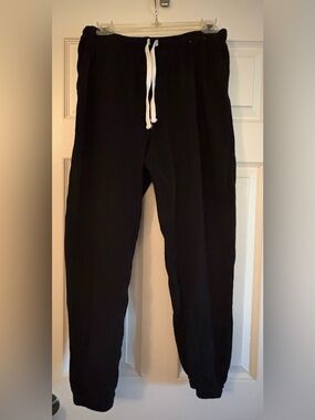 SO Black Joggers with White Drawstring